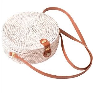 Handwoven Round Rattan Shoulder Bag